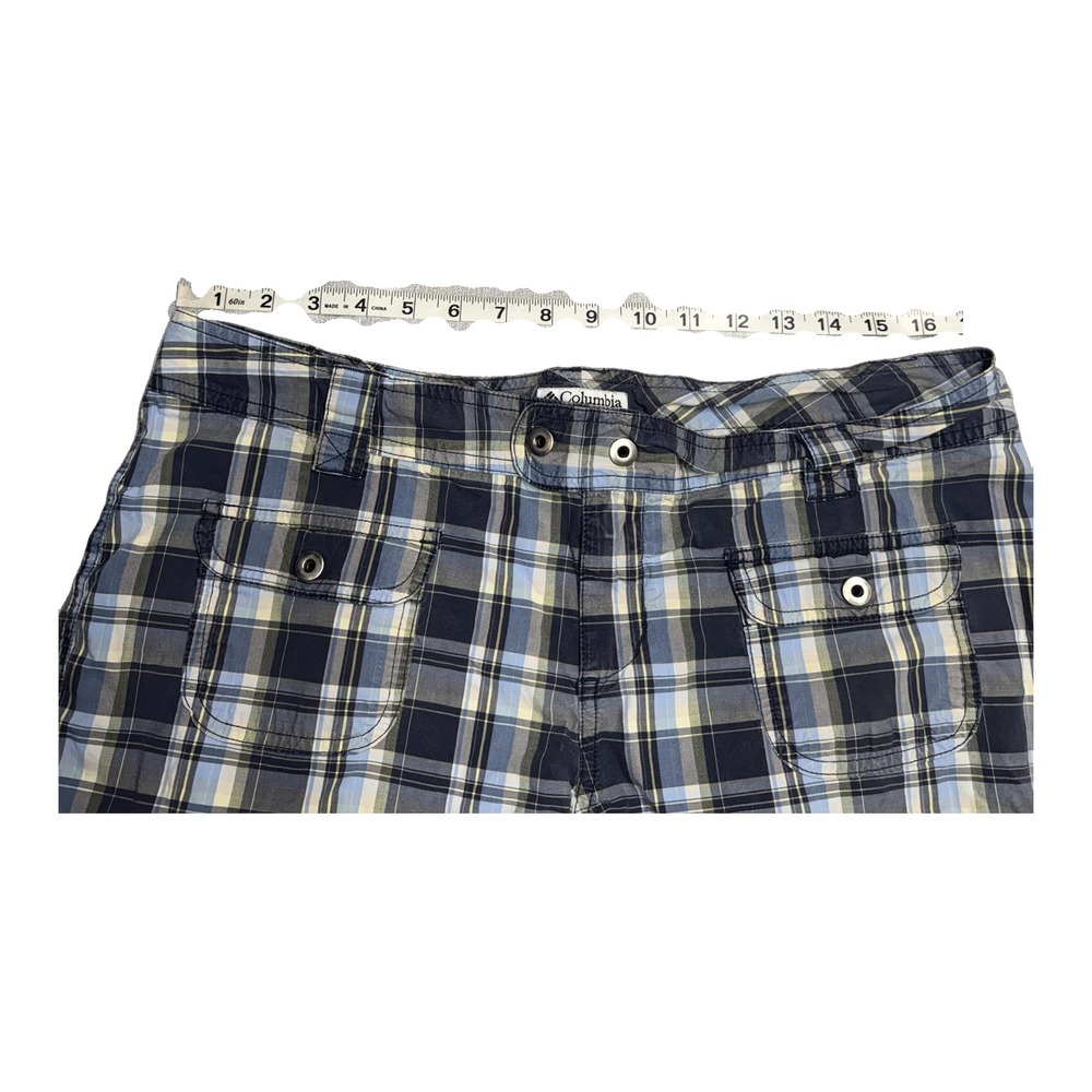 Columbia Mens Cargo Shorts Size 40 Blue Plaid Cotton - Picture 4 of 8